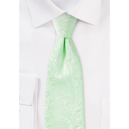 Seafoam Green Paisley Tie