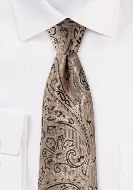Bronze Gold Paisley Tie