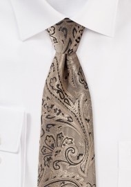 Bronze Gold Paisley Tie