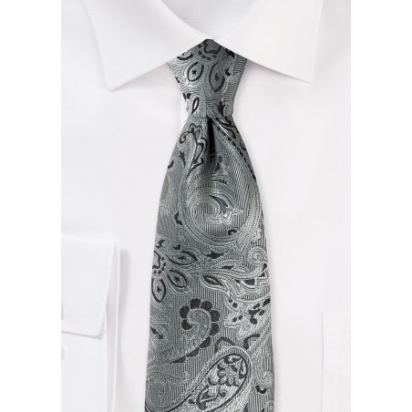 Mercury Silver Paisley Kids Tie