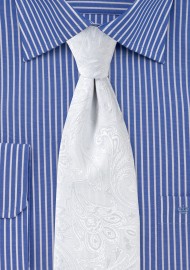 Bright White Mens Paisley Tie