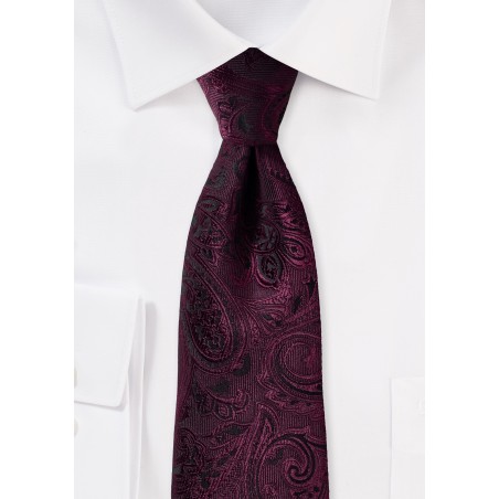 Claret Kids Paisley Tie