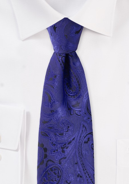 Kids Paisley Tie in Ultramarine