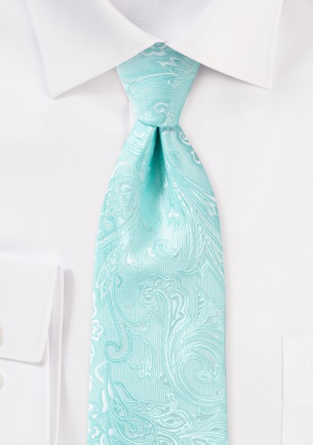 Robins Egg Blue Paisley Tie