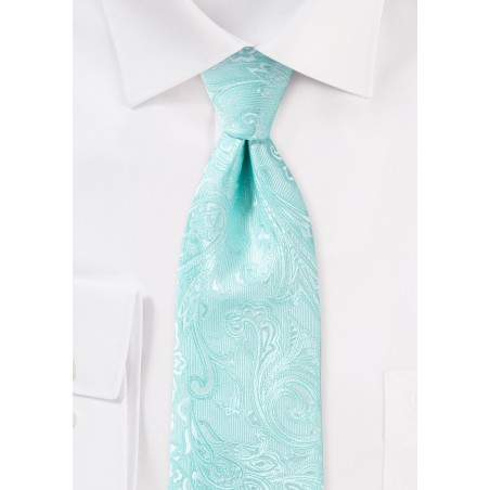 Robins Egg Blue Paisley Tie