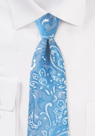 Woven Paisley Tie in Blue Jay