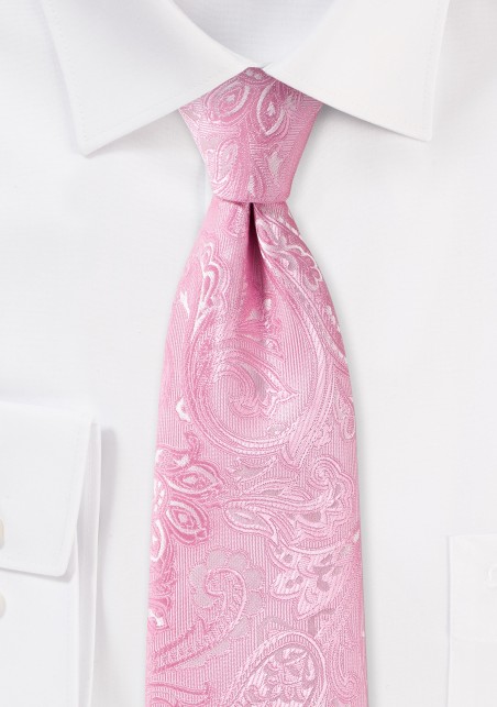 XXL Paisley Tie in Carnation