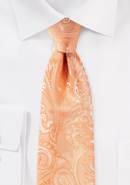 Peach Hued Wedding Paisley Tie