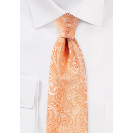 Peach Hued Wedding Paisley Tie