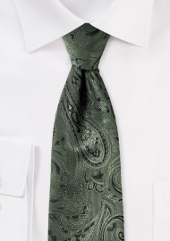 Moss Green Paisley Tie