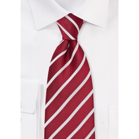 Classic Red and White Striped Kids Tie