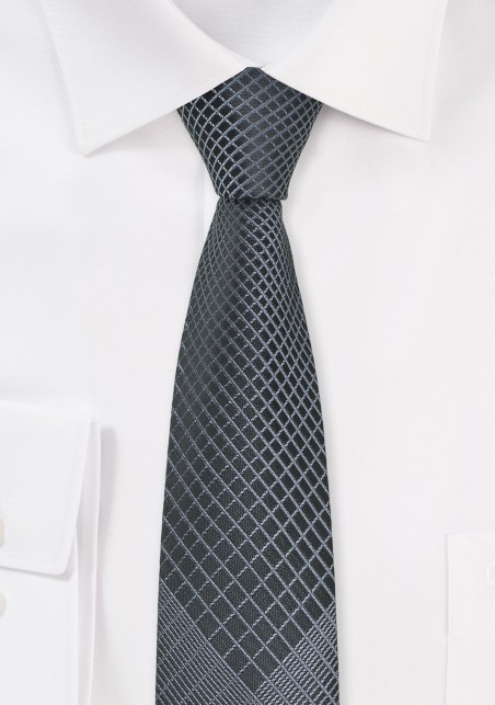Charcoal and Black Patterned Tie