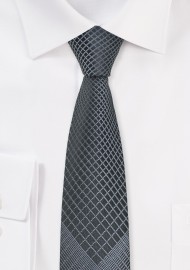 Charcoal and Black Patterned Tie