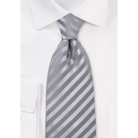 Silver-Gray Silk Tie for Kids