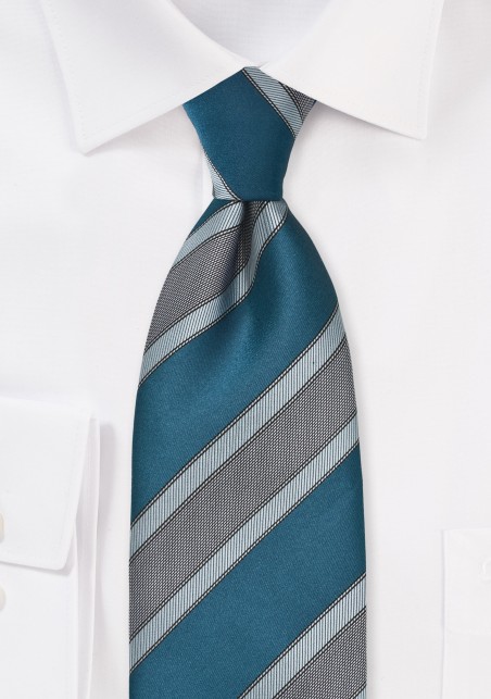 Striped Tie in Mediterranean Blues