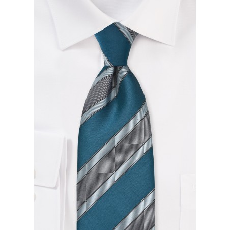 Striped Tie in Mediterranean Blues
