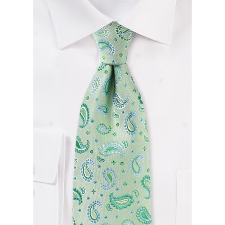Pistachio Green Paisley Tie