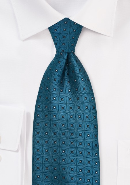Teal Blue Designer Tie