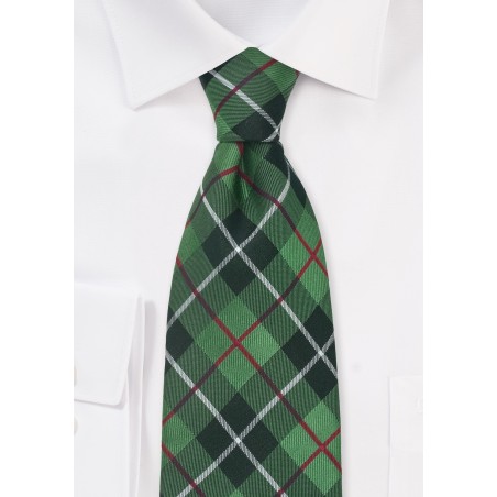 Green and Black Tartan Check Pattern Tie