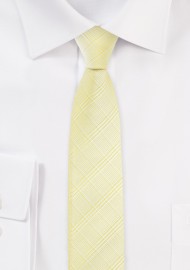 Skinny Plaid Tie in Banana Yellow