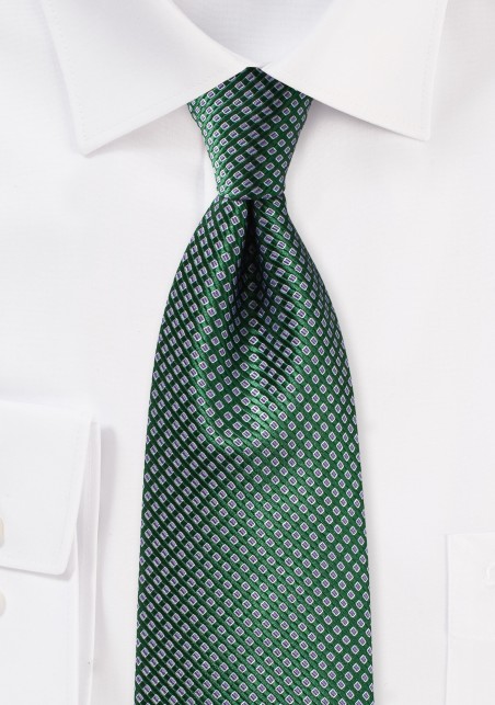 Hunter Green and Lavender Silk Tie