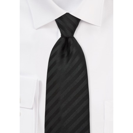 Black silk tie -  Classic handmade black tie