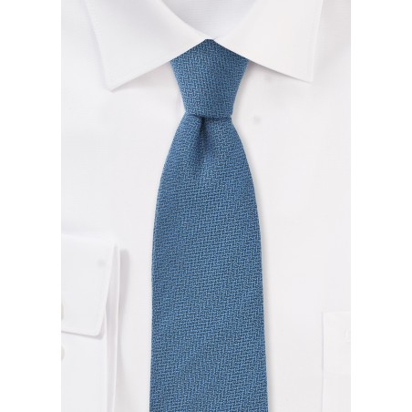 Stallar Blue Wool Skinny Tie