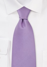 Solid Light Lavender Silk Tie in XL