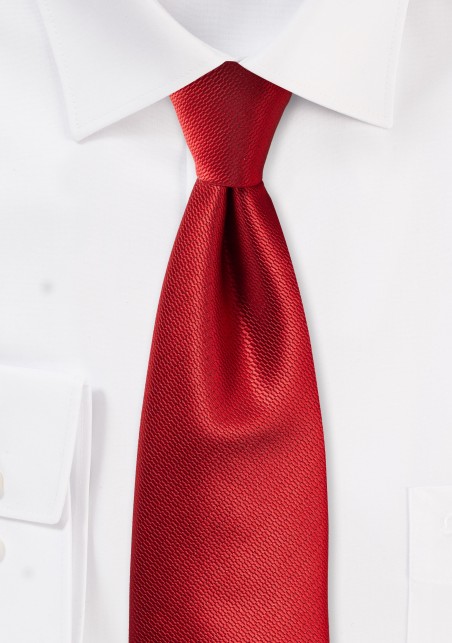 Textured Solid Tie in Elegant Cherry Red