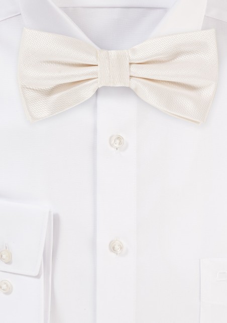 Textured Mens Bow Tie in Ivory