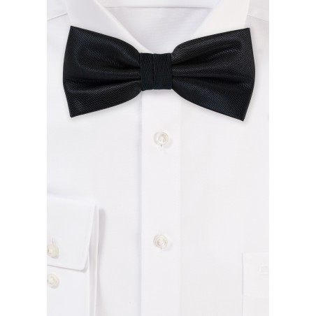 Formal Black Textured Bow Tie