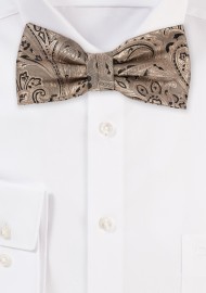 Bronze Gold Paisley Bow Tie