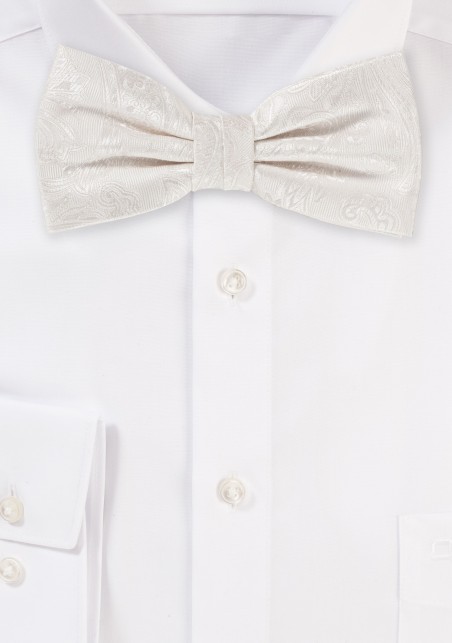 Ivory Paisley Bow Tie