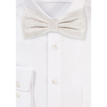 Ivory Paisley Bow Tie