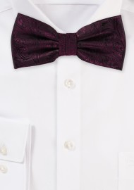 Claret Red Paisley Bow Tie
