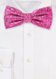 Dragonfruit Pink Paisley Bow Tie