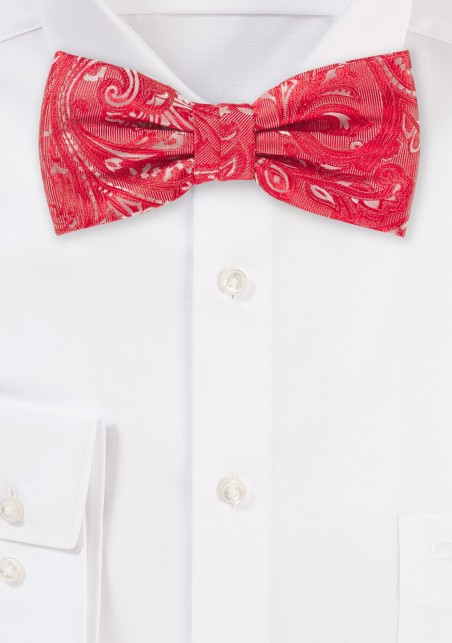 Dressy Paisley Bowtie in Poppy