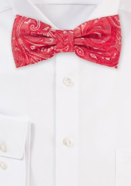 Dressy Paisley Bowtie in Poppy