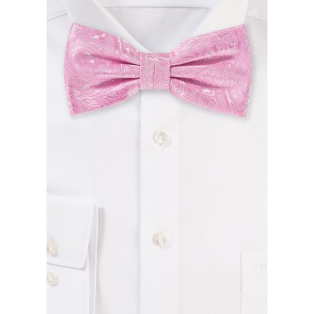 Carnation Pink Wedding Bow Tie