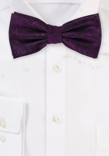Berry Paisley Bow Tie