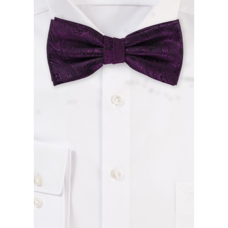 Berry Paisley Bow Tie