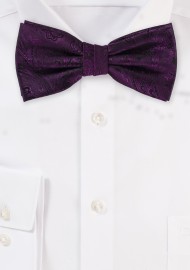 Berry Paisley Bow Tie