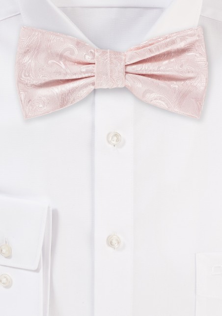 Bridal Pink Paisley Bow Tie