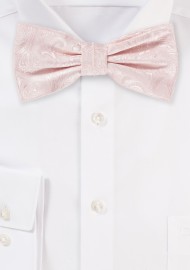 Bridal Pink Paisley Bow Tie