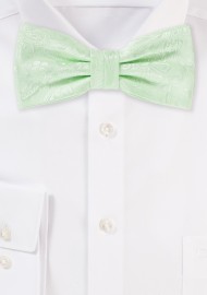 Pastel Green Paisley Bow Tie