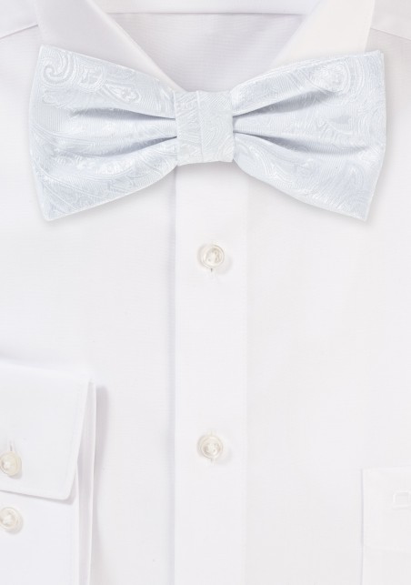 Bright White Paisley Bowtie