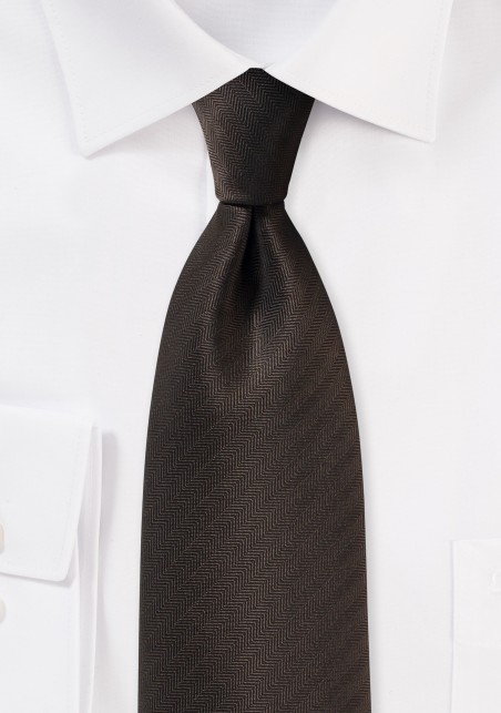 Espresso Brown Herringbone Tie
