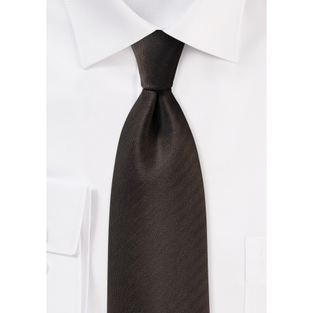 Espresso Brown Herringbone Tie