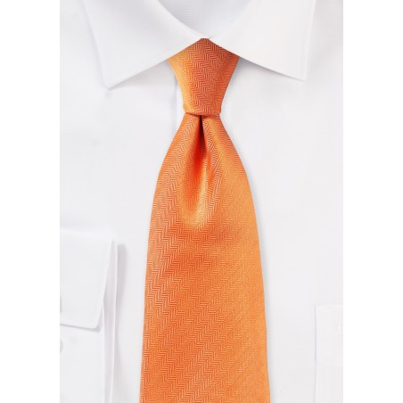 Herringbone Tie in Tangerine