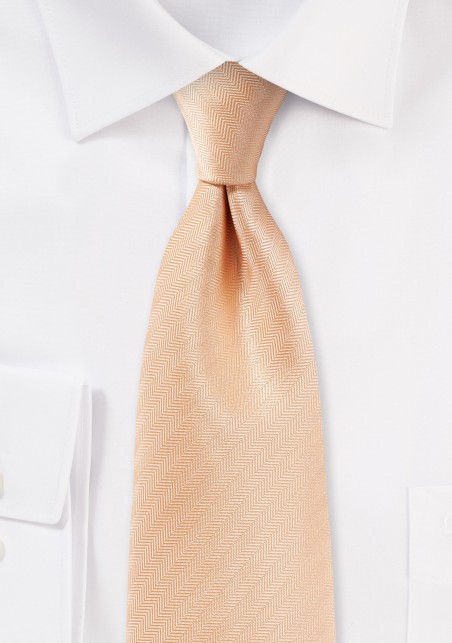 Herringbone Tie in Peach Apricot